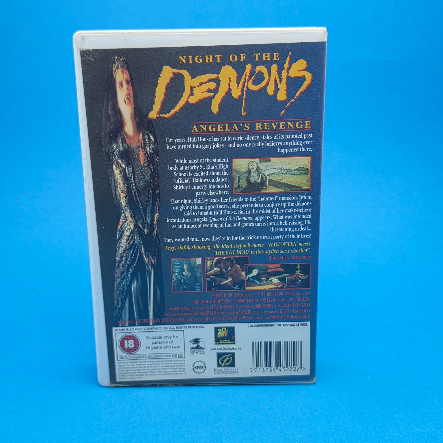 VHS Video ☆ NIGHT OF DEMONS ANGELAS REVENGE ☆ 18 Cert Big Box Ex Rental Vintage