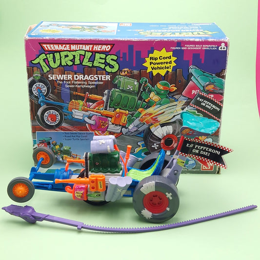 TEENAGE MUTANT NINJA TURTLES ☆ SEWER DRAGSTER Vintage Action Figure Vehicle ☆ Loose BOXED