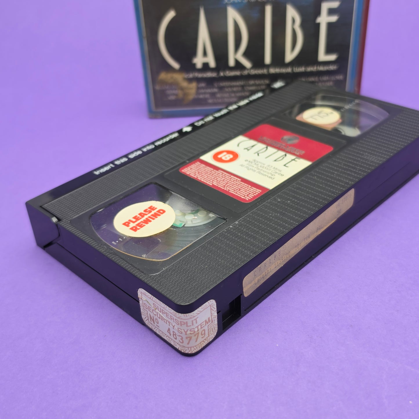 VHS Video ☆ CARIBE ☆ 18 Cert Big Box Ex-Rental Vintage Tape