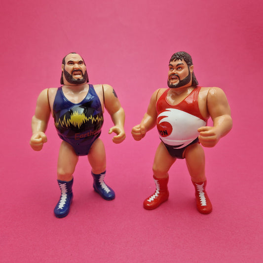 WWF HASBRO ☆ EARTHQUAKE & TYPHOON Vintage Wrestling Figure ☆ Original 90s Series 3