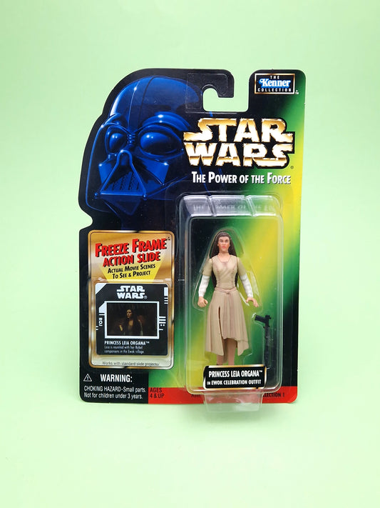 STAR WARS POTF ☆ Freeze Frame PRINCESS LEIA ORGANA Figure ☆ MOC Sealed Carded Kenner Power of the Force