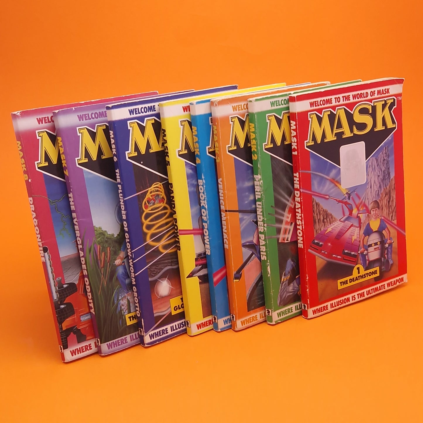 M.A.S.K ☆ Complete Set 1-8 Knight Books 1986 Kenneth Harper Vintage TV Novelisation ☆ Vintage 80s