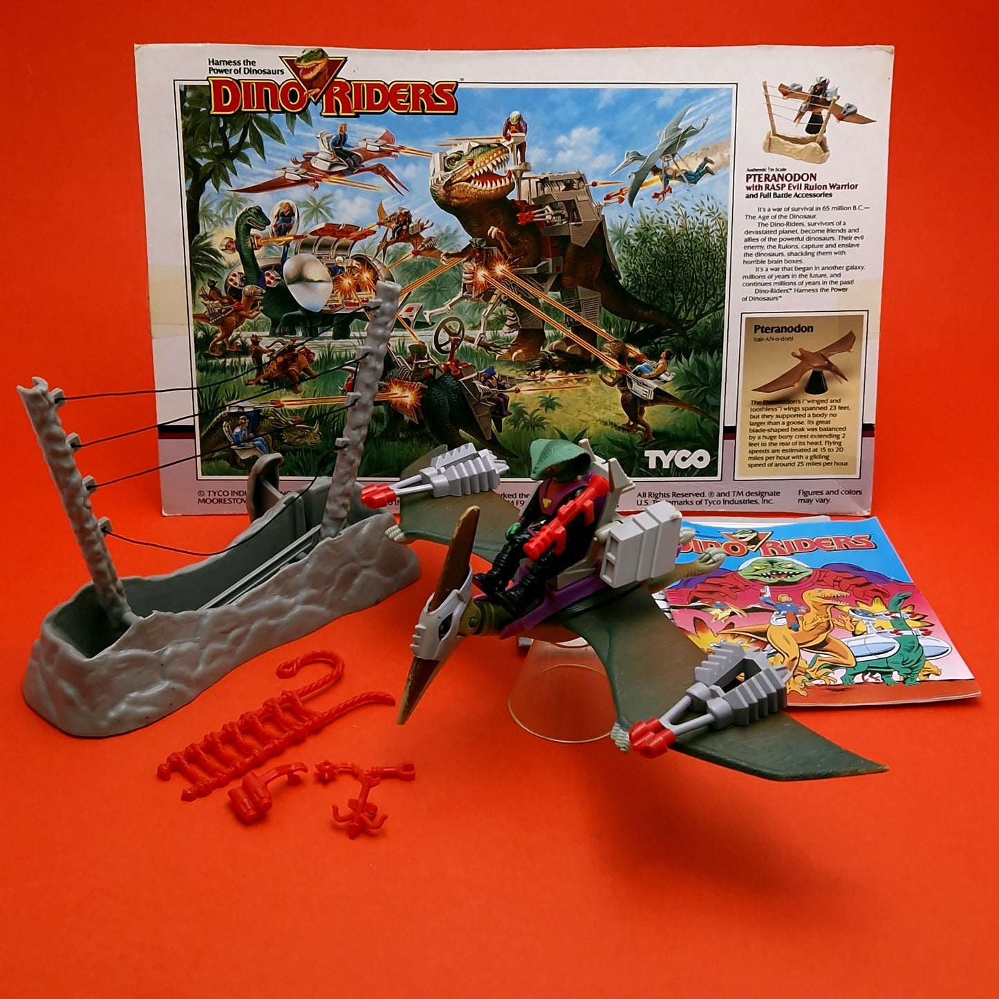 DINO RIDERS ☆ PTERANODON With Rasp Action Figure ☆ Vintage TYCO 80s