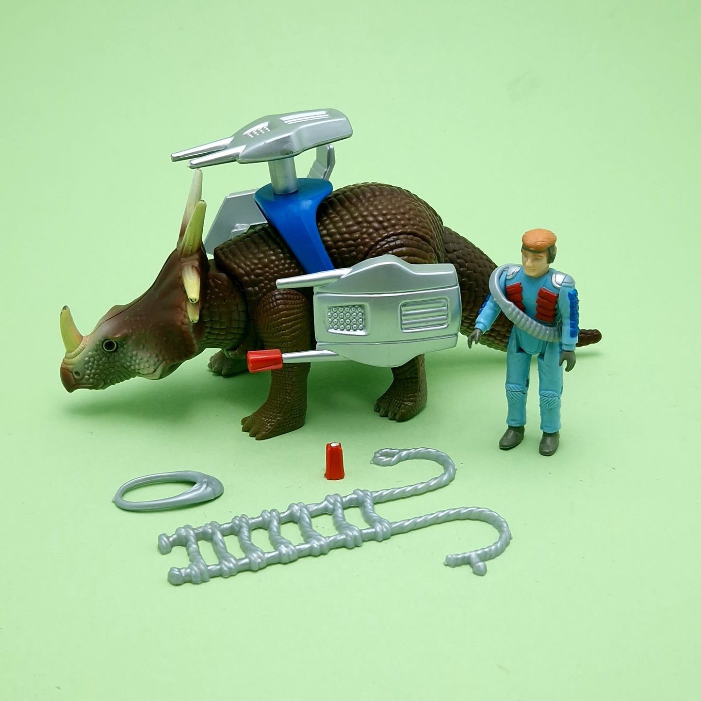 DINO RIDERS ☆ STYRACOSAURUS with Turret Action Figure ☆ Vintage TYCO 80s