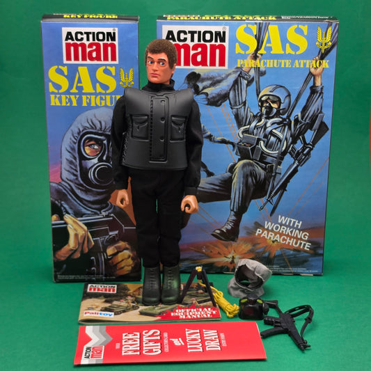ACTION MAN ☆ SAS KEY FIGURE Eagle Eyes & PARACHUTE ATTACK 40th Anniversary ☆ Boxed
