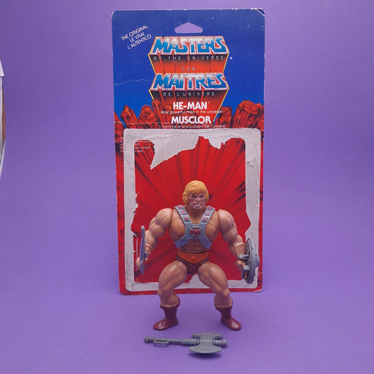 MASTERS OF THE UNIVERSE ☆ HE-MAN Complete Malaysia COO Vintage Figure ☆ MOTU Loose 80s Mattel