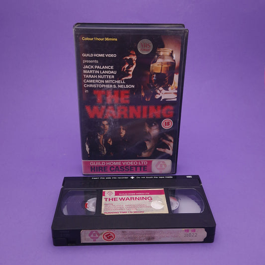VHS Video ☆ THE WARNING ☆ 80s Big Box Ex Rental Pre Cert Variant Sleeve Vintage GUILD