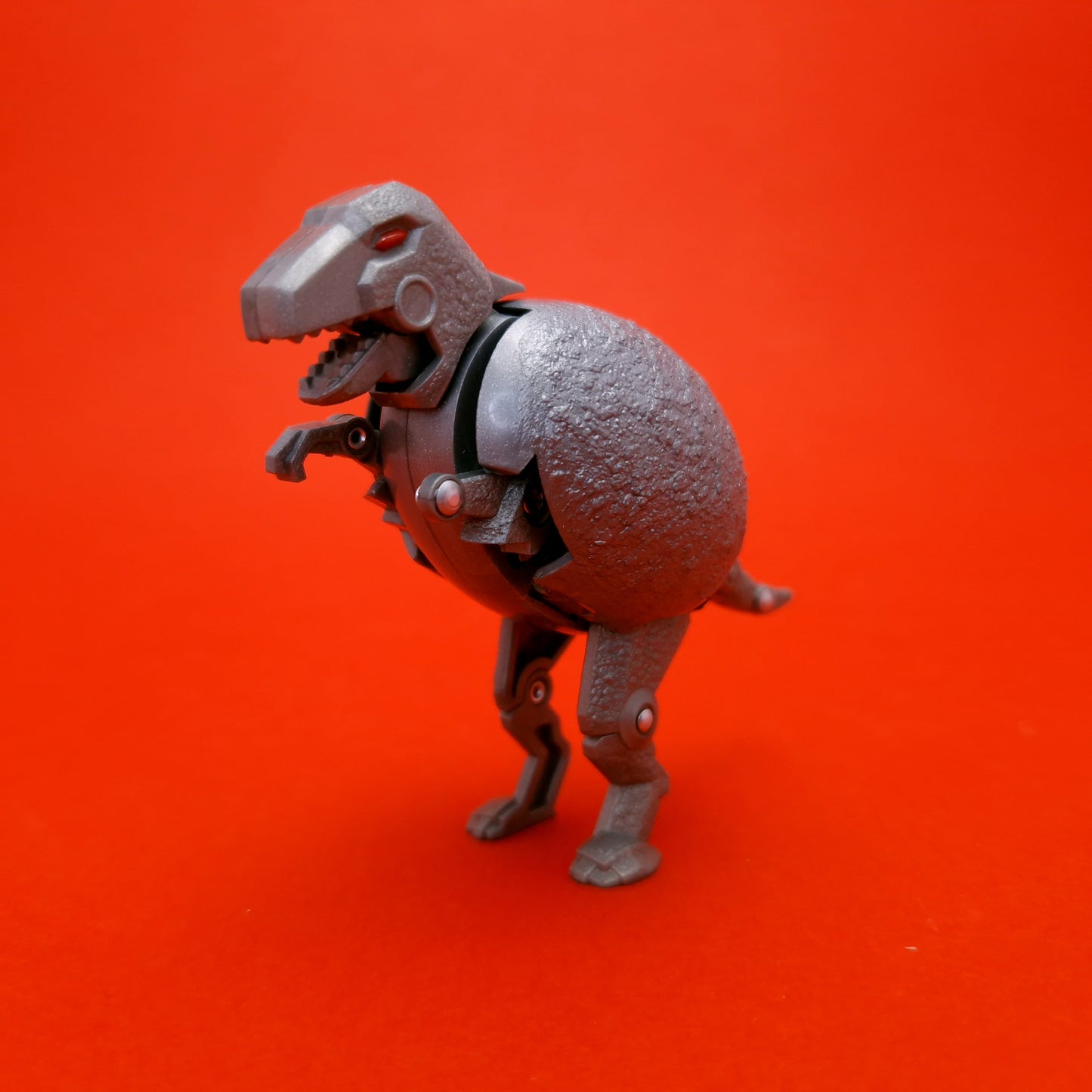 EGG MONSTERS ☆ SILVER T-REX EGG Figure ☆ 80s Vintage Transforming Bandai