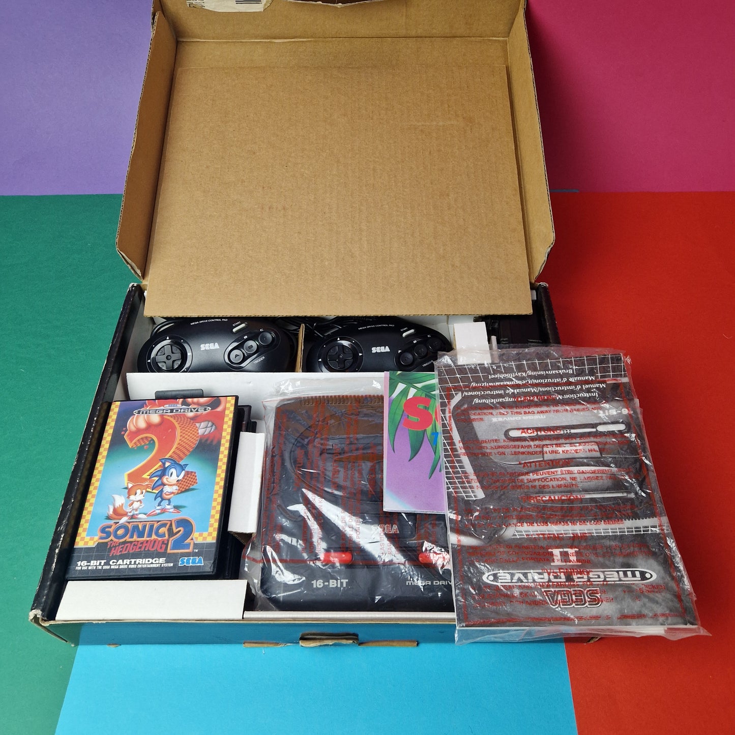 SEGA MEGADRIVE ☆ MEAGDRIVE 2 BOXED SONIC MEGA GAMES 1 Bundle CONSOLE ☆ Vintage Retro Controllers