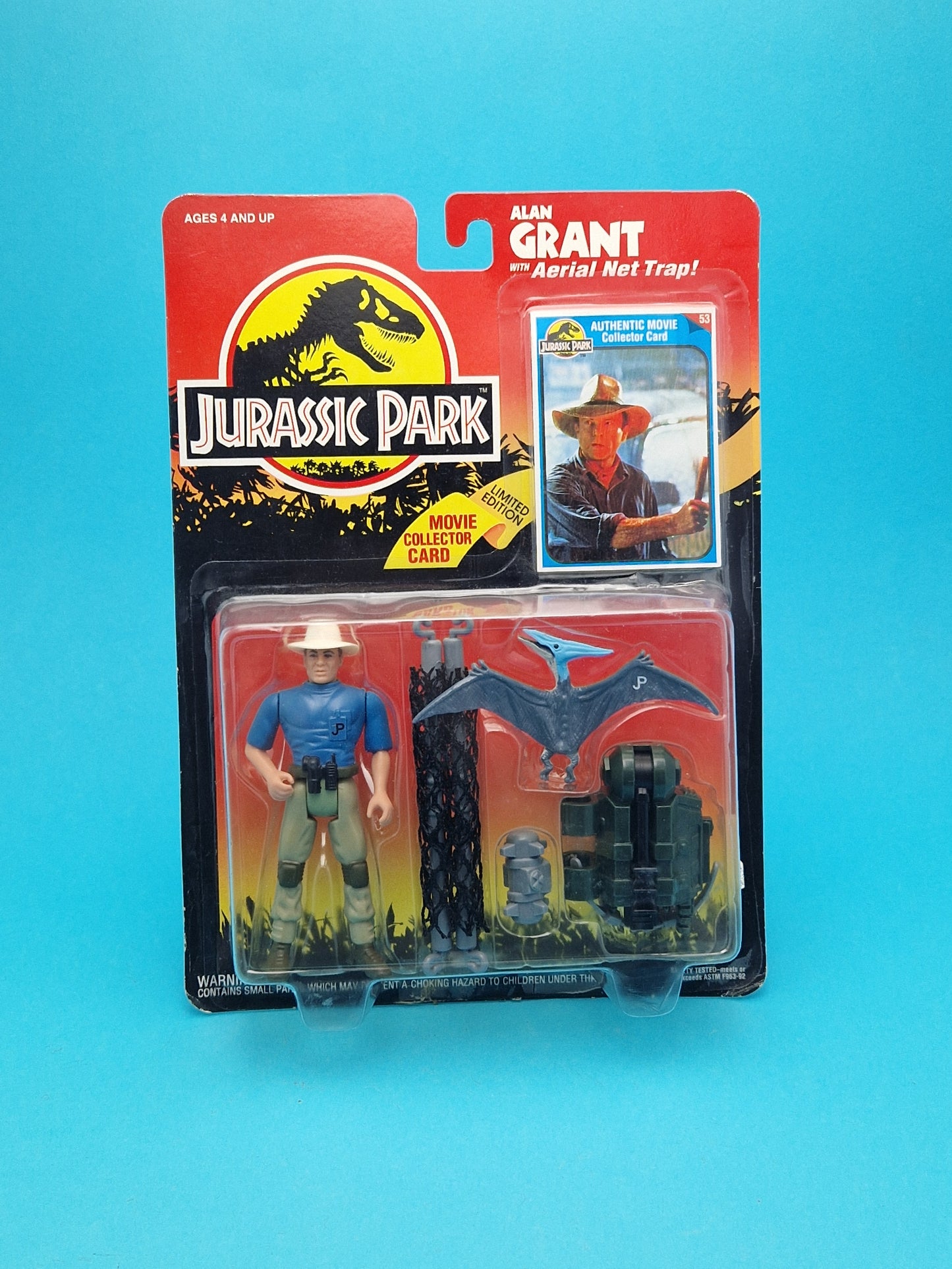 JURASSIC PARK ☆ ALAN GRANT Rare 3rd Edition MOVIE CARD Vintage Figure ☆ Sealed MOC World Carded