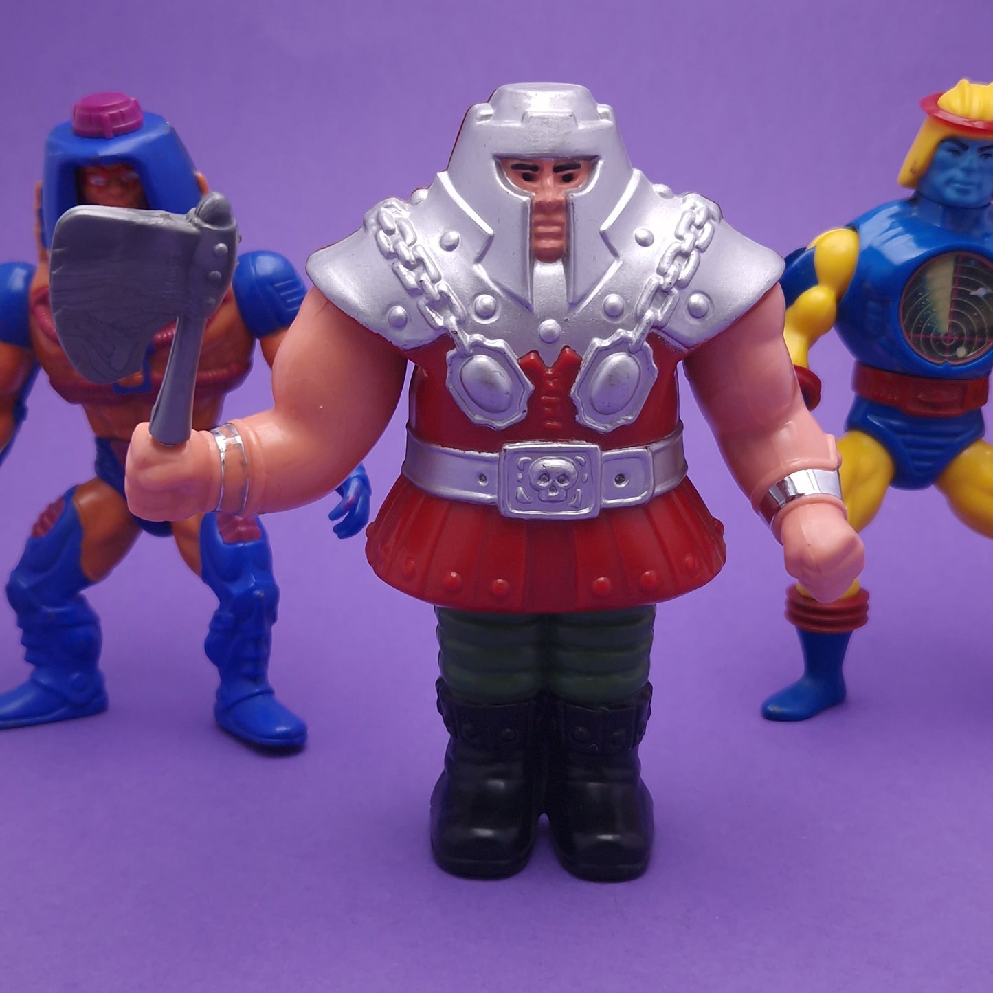MASTERS OF THE UNIVERSE ☆ RAM MAN SY-CLONE MAN E FACES Vintage Figure ☆ MOTU Loose 80s Mattel Original