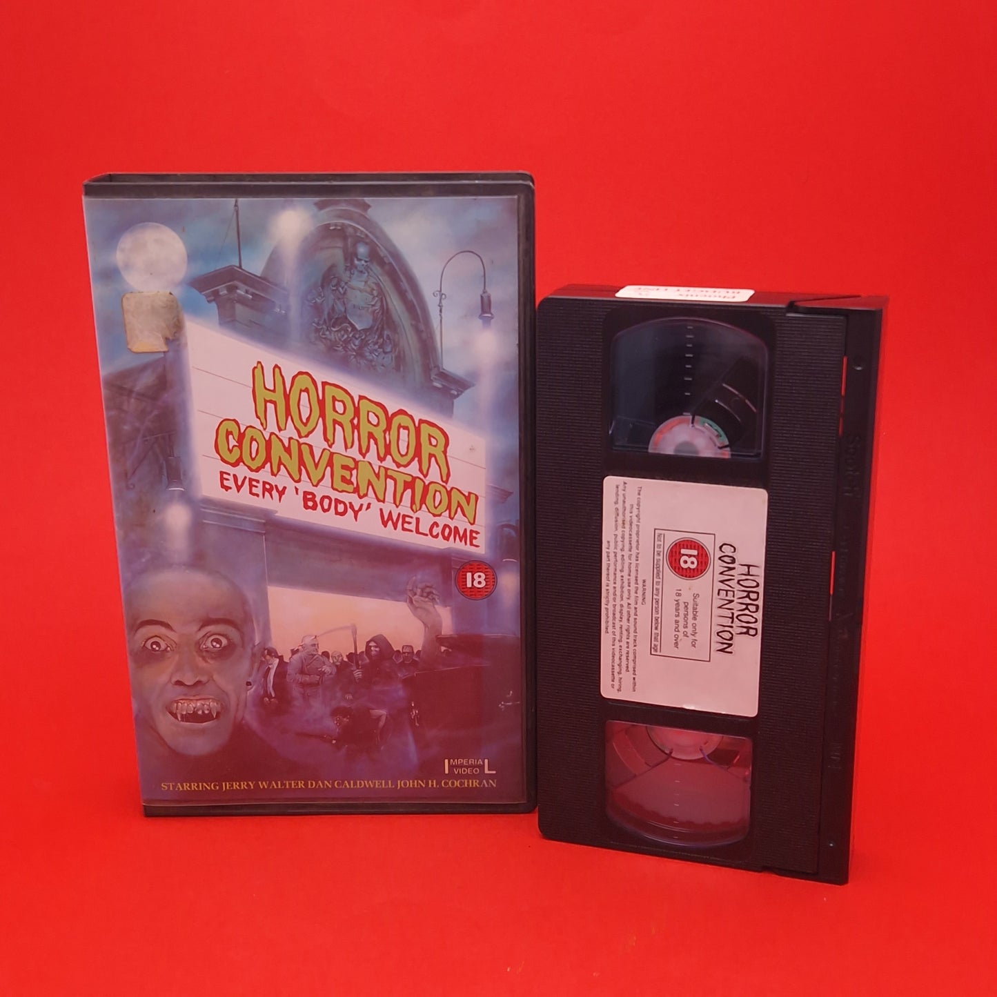 VHS Video ☆ HORROR CONVENTION (Nightmare in Blood) Case Tape Cassette Vintage 18 cert