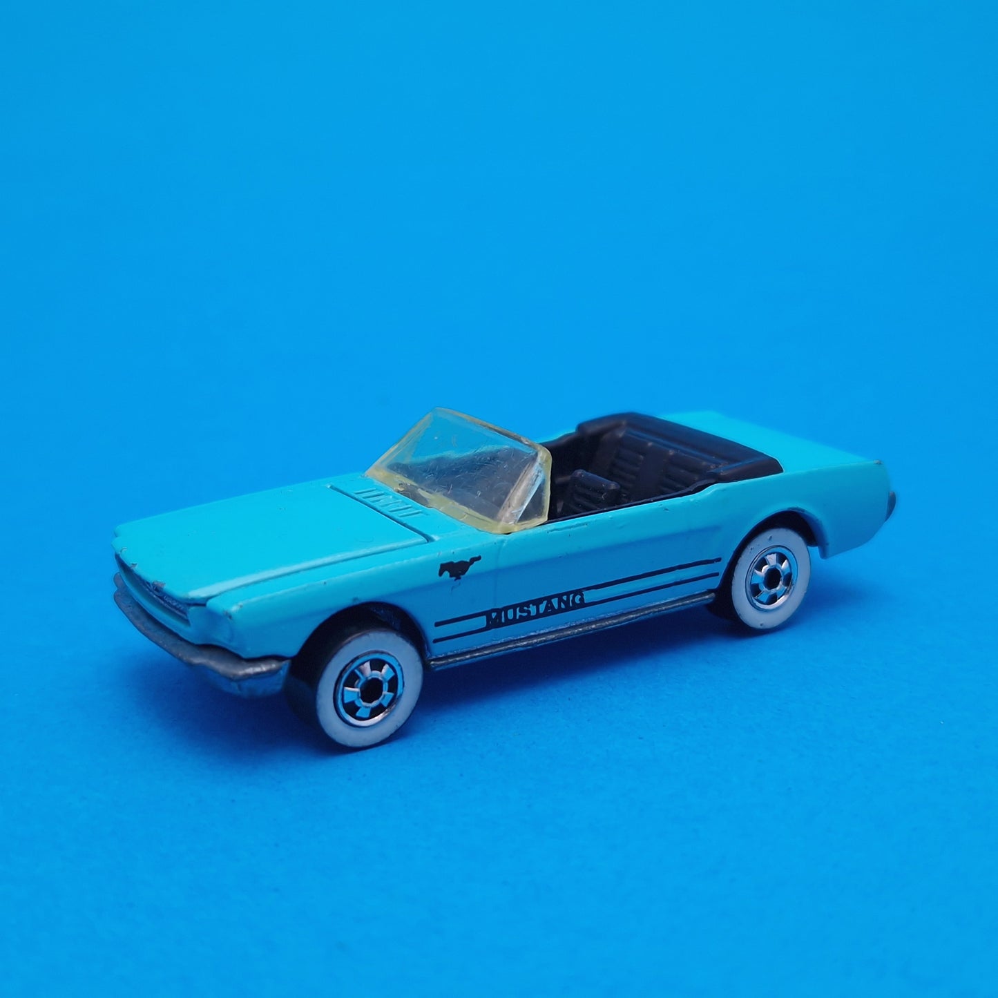 HOTWHEELS ☆ 65 Ford Mustand Convertible Teal Blue Car Vehicle ☆ Diecast Car Vintage 1983