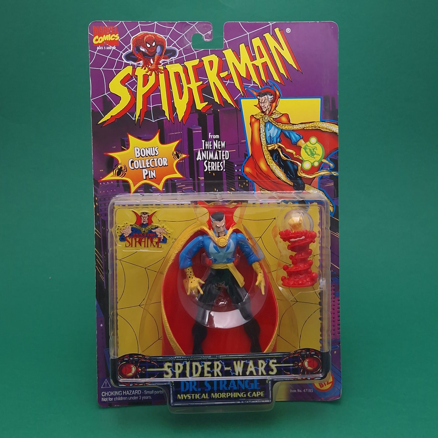 SPIDER-MAN ANIMATED SERIES ☆ DR. STRANGE Spider Wars Figure Marvel ☆ Carded Toybiz 90s Original