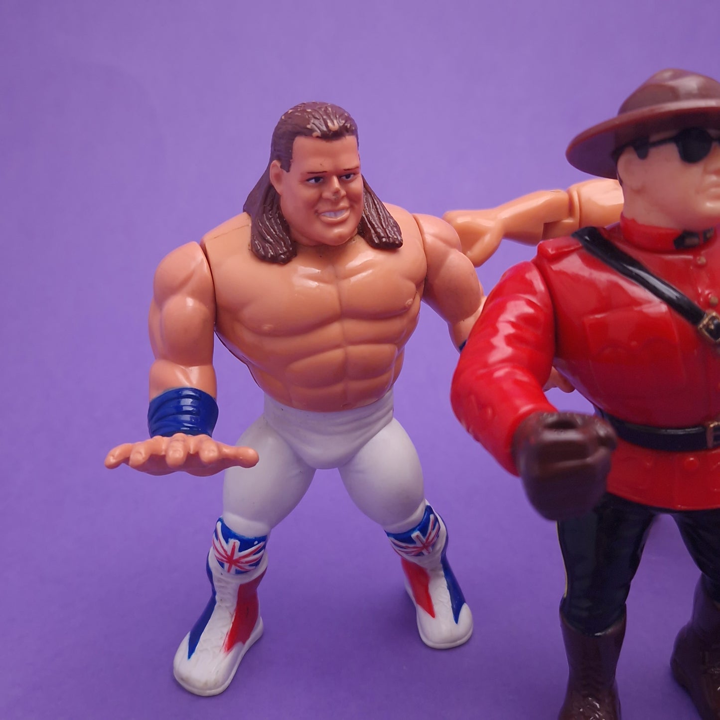 WWF HASBRO ☆ 5x Bundle MOUNTIE BULLDGOG HACKSAW Vintage Wrestling Figure ☆ Original 90s