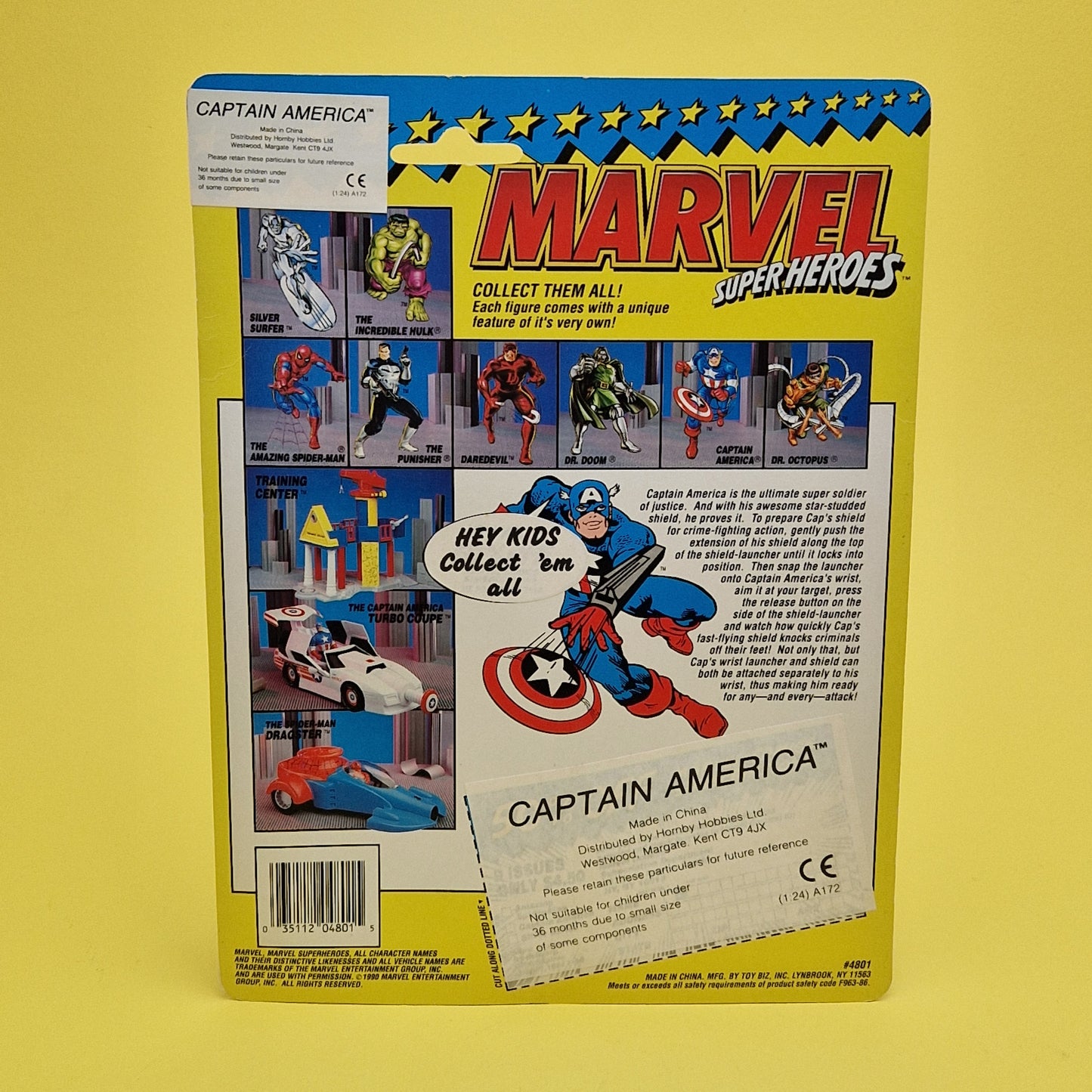 MARVEL SUPER HEROES ☆ CAPTAIN AMERICA Vintage Action Figure ☆ 1st Edition Carded Toybiz 90s