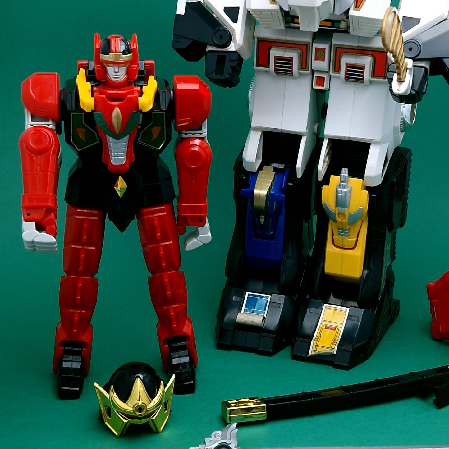 POWER RANGERS MMPR ☆ THUNDER MEGAZORD RED DRAGON & WHITE TIGERZORD Figure ☆ Vintage Bandai