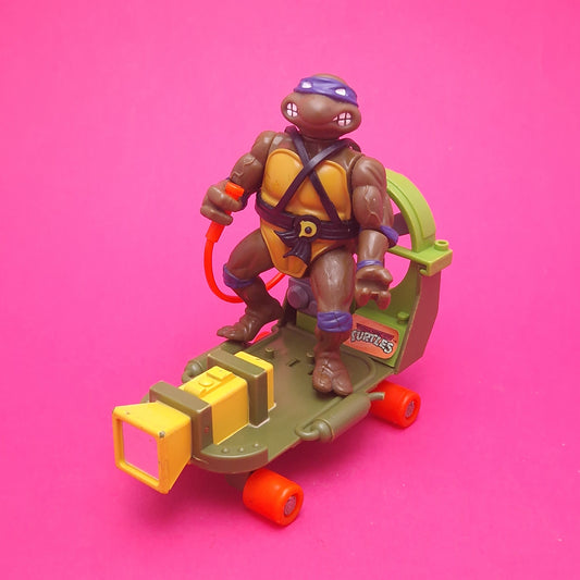 TEENAGE MUTANT NINJA TURTLES ☆ CHEAPSKATE & DONATELLO Vintage Action Figure Vehicle ☆ Hero Loose