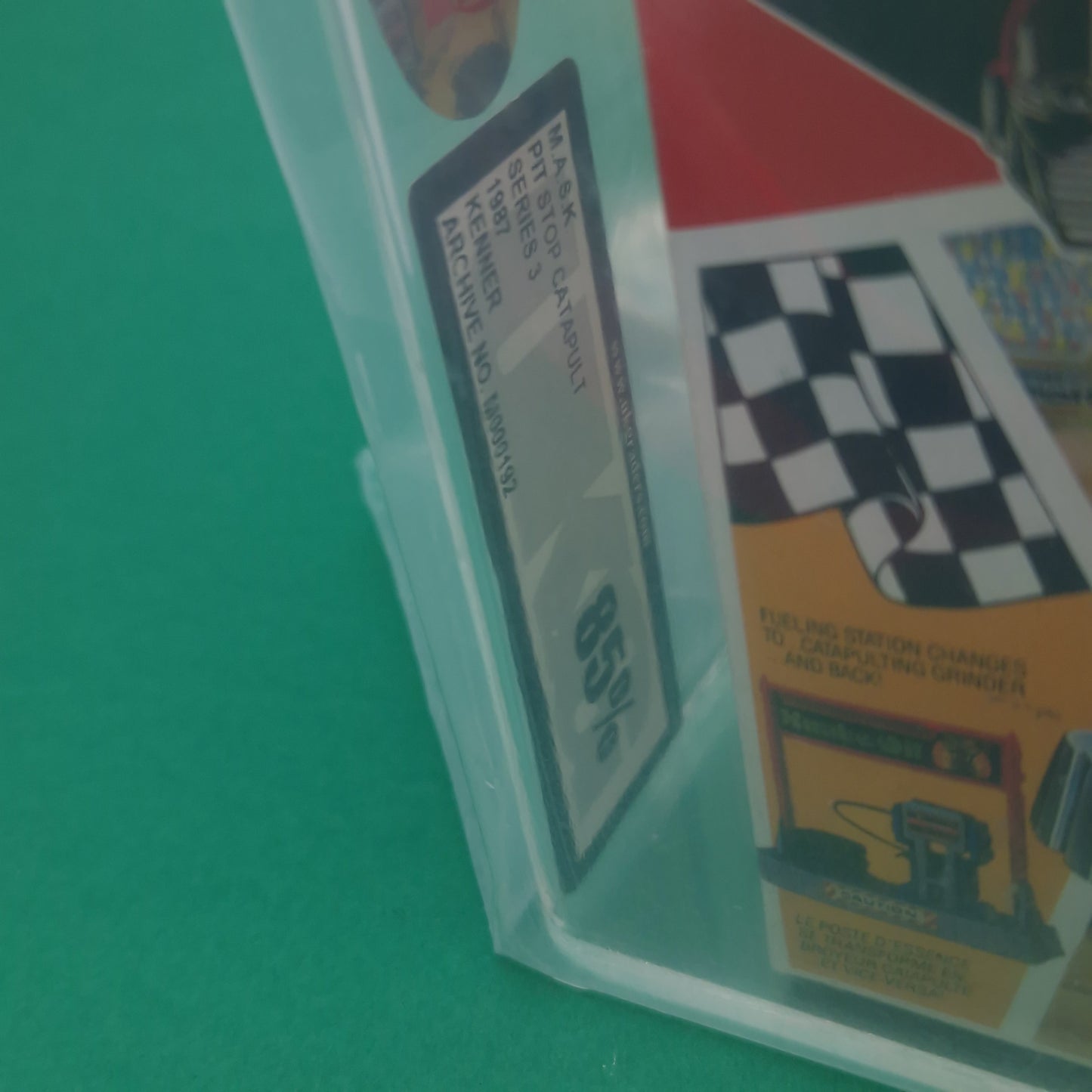 M.A.S.K ☆ PIT STOP CATAPULT Sly Rax Figure GRADED UKG 85 Vehicle ☆ Sealed Boxed 80s Kenner MASK Vintage