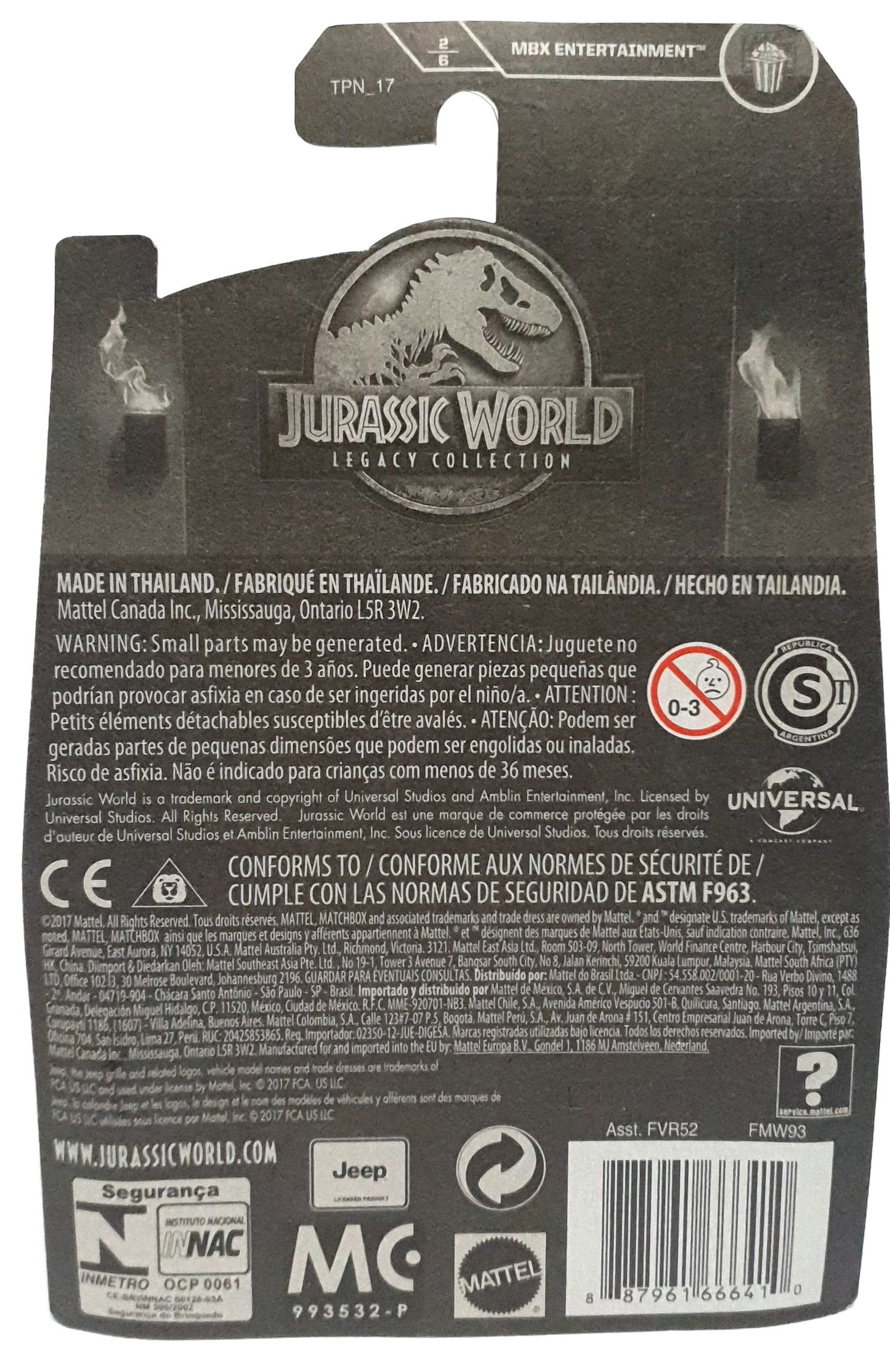 Matchbox - Jurassic World Legacy Collection Toy Vehicles Die-Cast 1 of 2 Jeep Wranglers