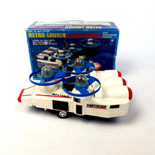 Load image into Gallery viewer, ASTRO-LAUNCH FIGHTERSHIP Vintage Wind-up Multi Action Vehicle ☆ Original 80s Boxed Cordy
