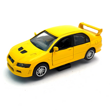 Load image into Gallery viewer, DIECAST ☆ NEW RAY Mitsubishi Lancer Evolution 1:32 2002 Yellow Model Car ☆ Loose

