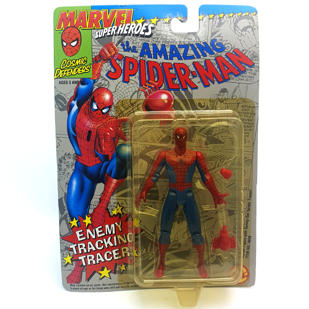 MARVEL SUPERHEROES ☆ SPIDER-MAN ENEMY TRACKING TRACER Vintage Figure ☆ Original Carded Toybiz 90s