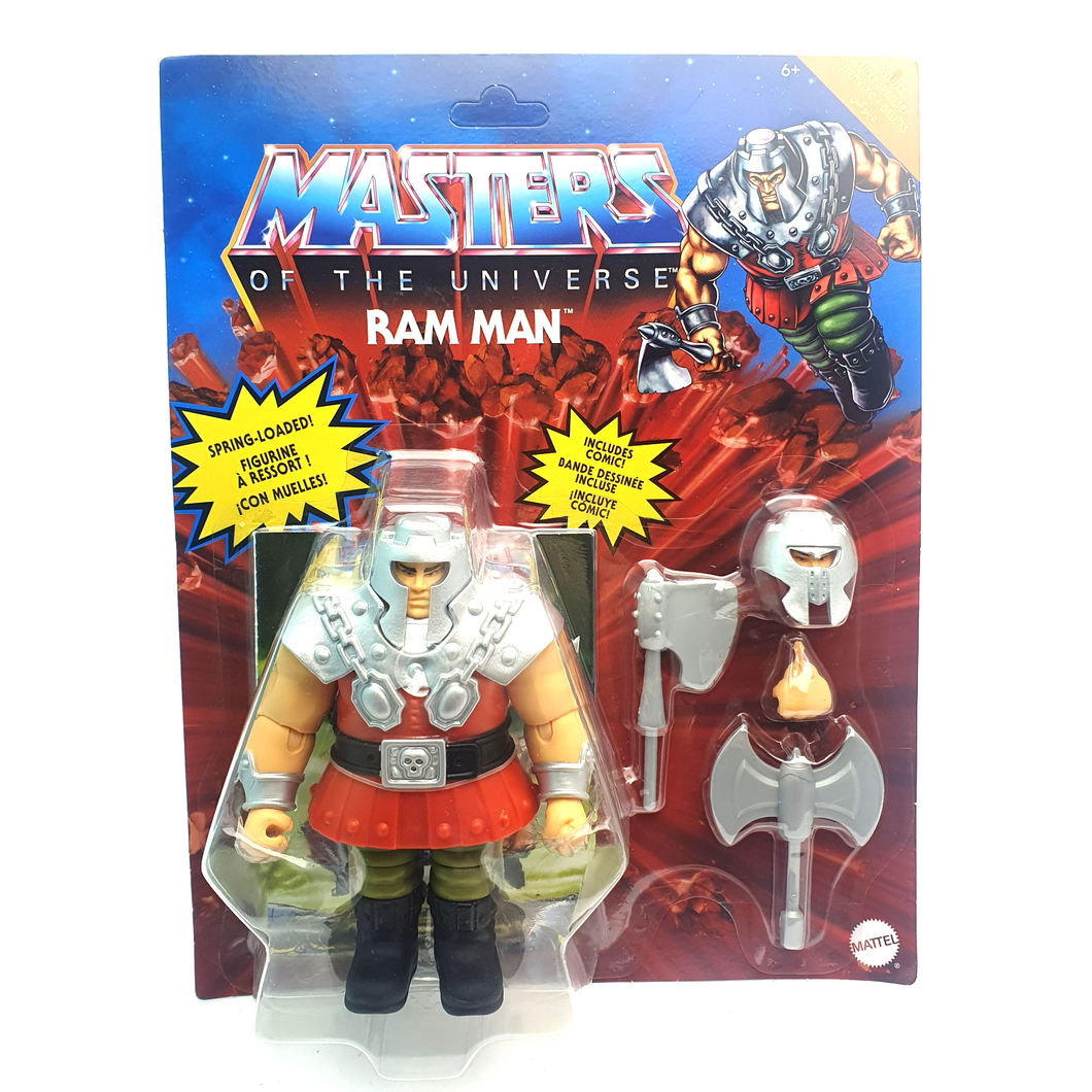 MASTERS OF THE UNIVERSE ORIGINS Deluxe RAM MAN Action Figure Mattel New Retro