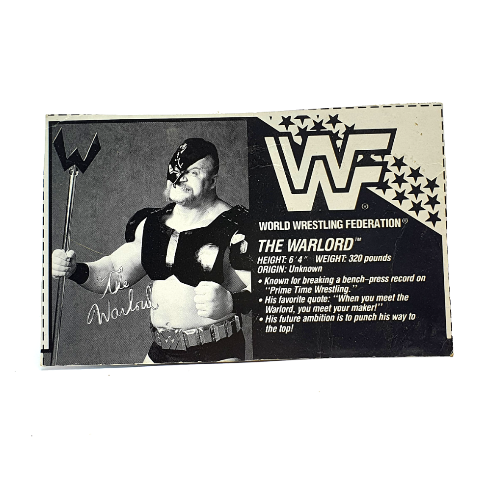 WWF HASBRO WARLORD Vintage Wrestling Figure CARD BIO ☆ Original 90s Series 5