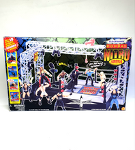 Load image into Gallery viewer, WCW TOYBIZ ☆ MONDAY NIGHT NITRO ARENA Ring Complete With Working Sounds Vintage Wrestling ☆ BOXED Original 90s
