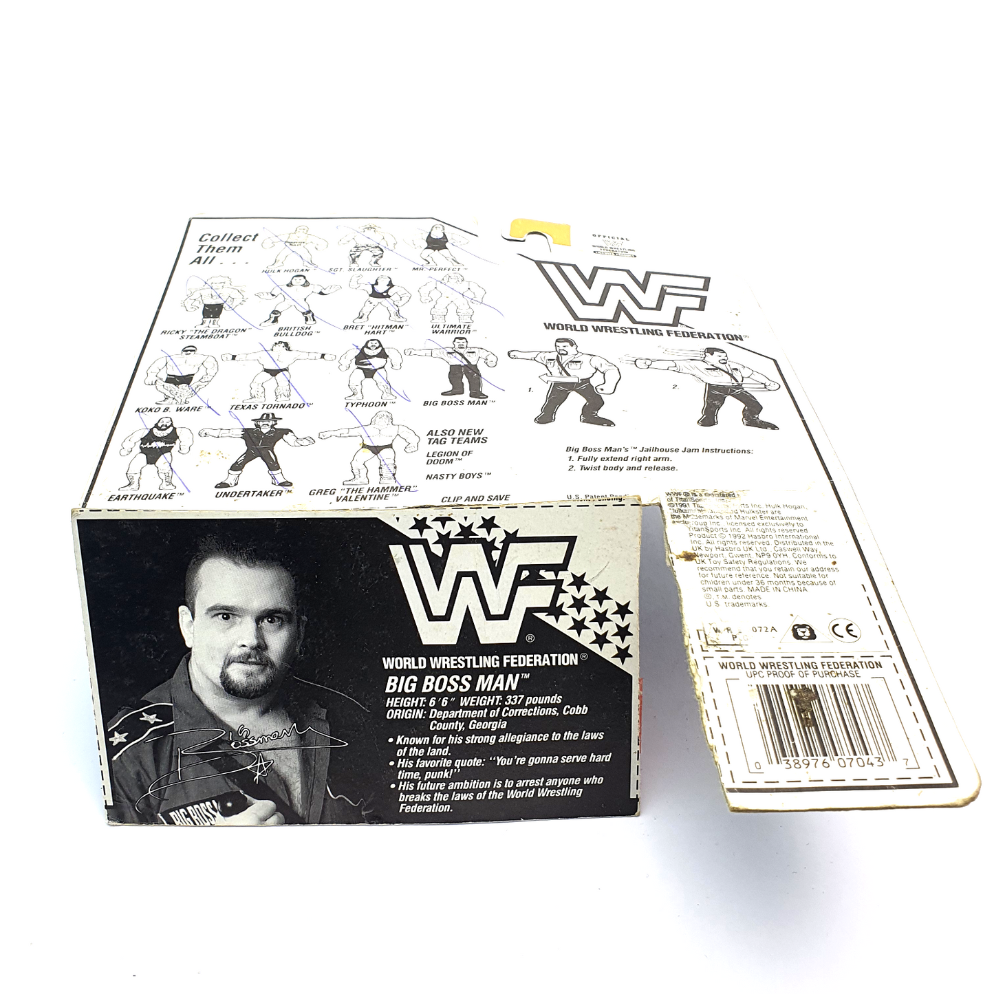 WWF HASBRO BIG BOSSMAN Vintage Wrestling Figure CARD BIO ☆ Original 90s Series 3